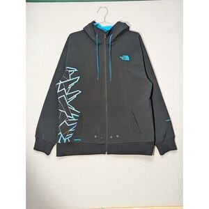 The North Face Cryptic Full Zip Hoodie Mens Large Black Blue TNF Apex Softshell